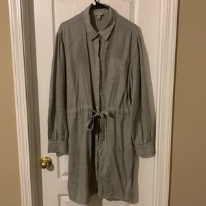 Gray button down dress
